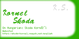 kornel skoda business card